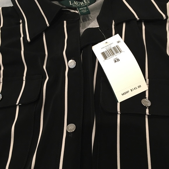 LAUREN RALPH LAUREN STRIPED JERSEY SHIRTDRESS